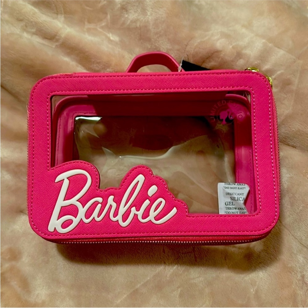 Barbie Pink Clear Cosmetic Carry Case - New without tags!!